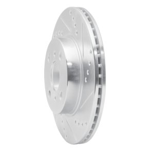 Scion iQ Brake Rotor (1) - Front Right - R1 Concepts - Drilled & Slotted - Silver - `12-`15